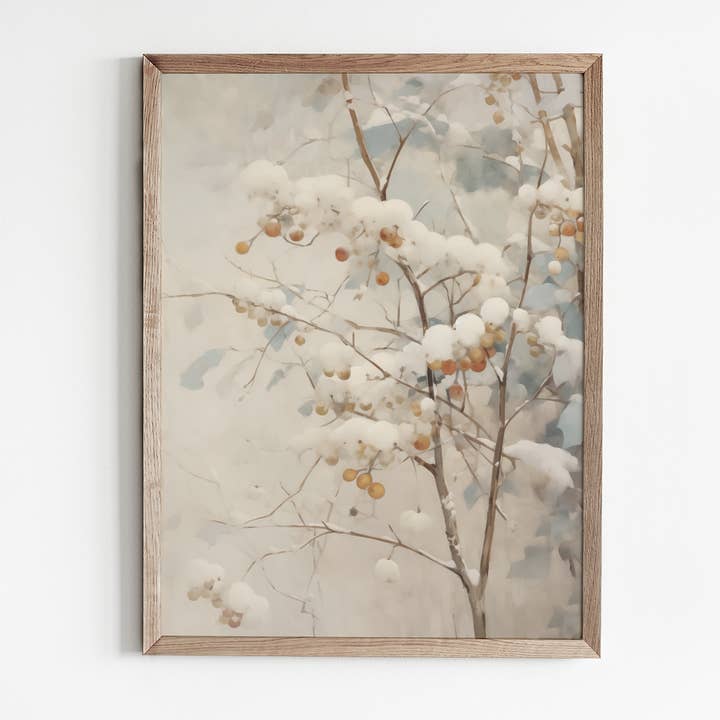 Impression artistique Snow Berry pour la vente par Porter Lane Home