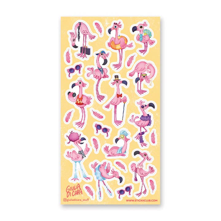 Flamboyant Flamingos Sticker Sheet for wholesale by STICKII
