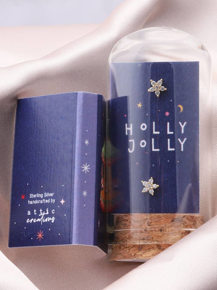 XT004 'HOLLY JOLLY' Little Star Earrings for wholesale by Attic creations