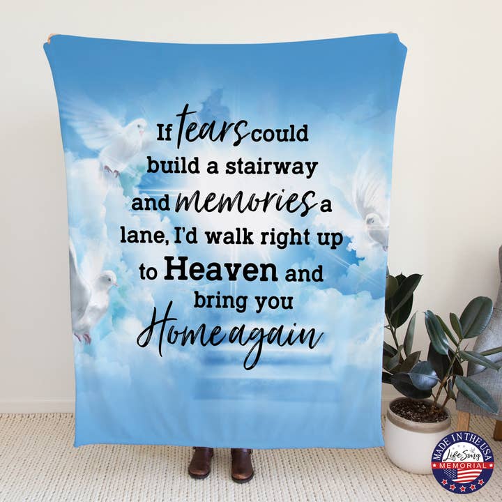 LifeSong Milestones - Wholesale Throw Blanket - Sympathy Dove Memorial Blanket: If Tears Could Build4