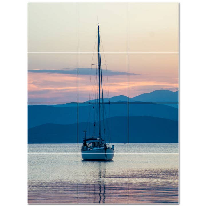 Ship Boat Ceramic Tile Mural PT500243 for wholesale by Picture-Tiles.com