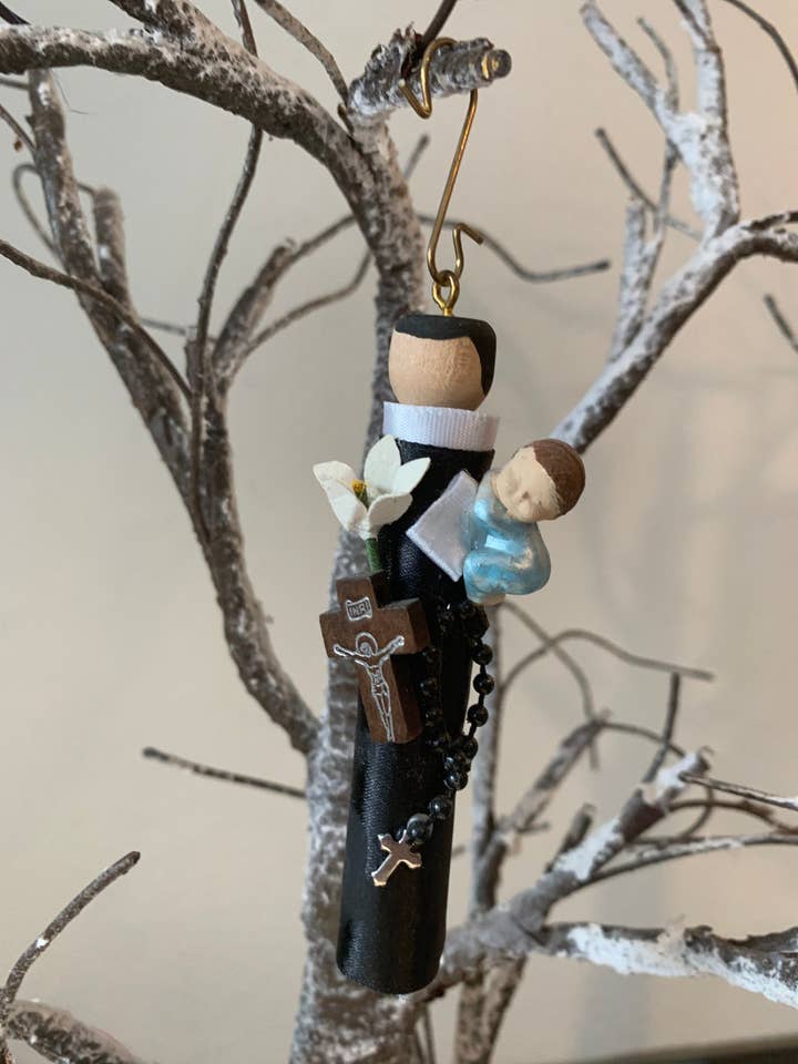 St. Gerard Wooden Doll Ornament for wholesale by Our Saint Family