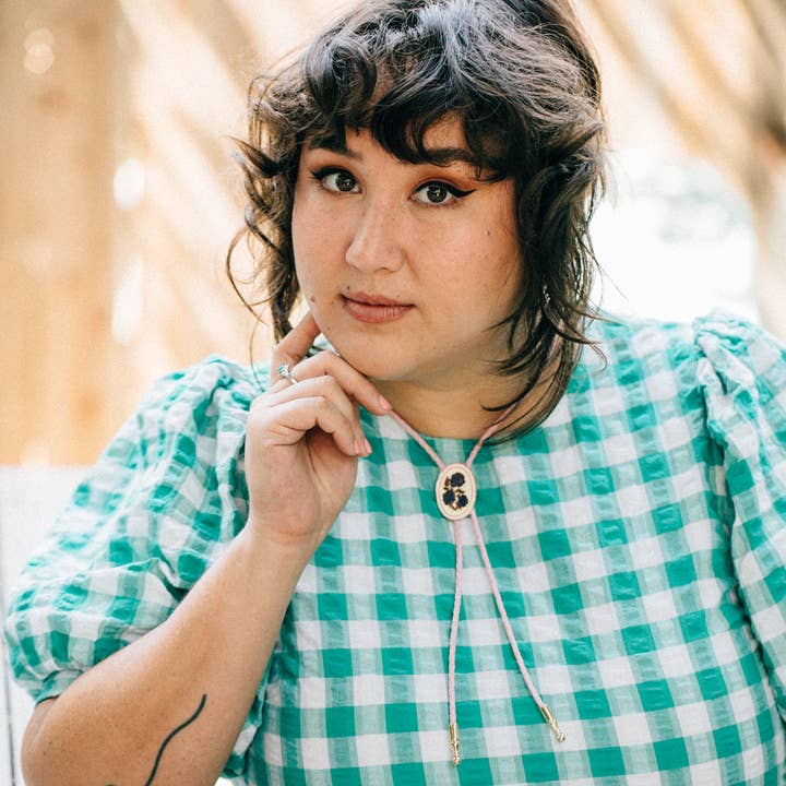 Tiny Deer Studio - Wholesale Woven necklace - Floral Bolo Tie with Crush3