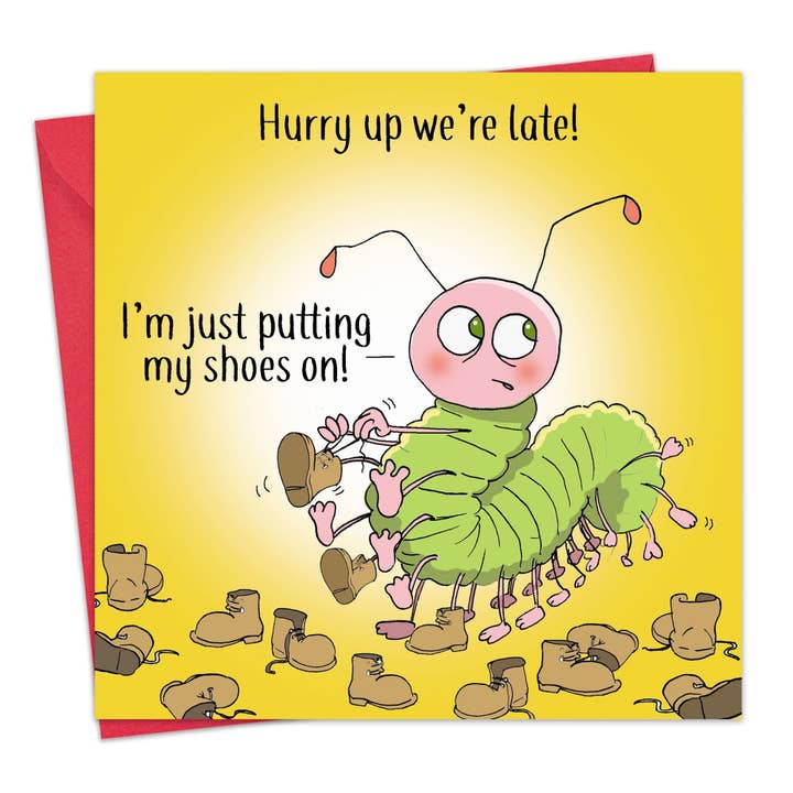 Twizler Ltd – wholesale Everyday greeting card – Centipede Shoes - Funny Card