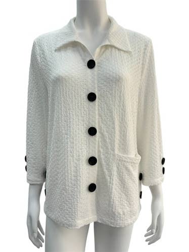 Women's Button Decorated Single pocket white snow Shirts for wholesale by Kamana