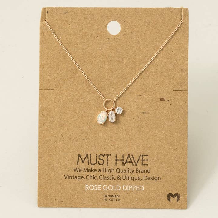 Fame Accessories - Venta al por mayor Collares con colgantes/abalorios - Collar con colgante de cristal de ópalo.4