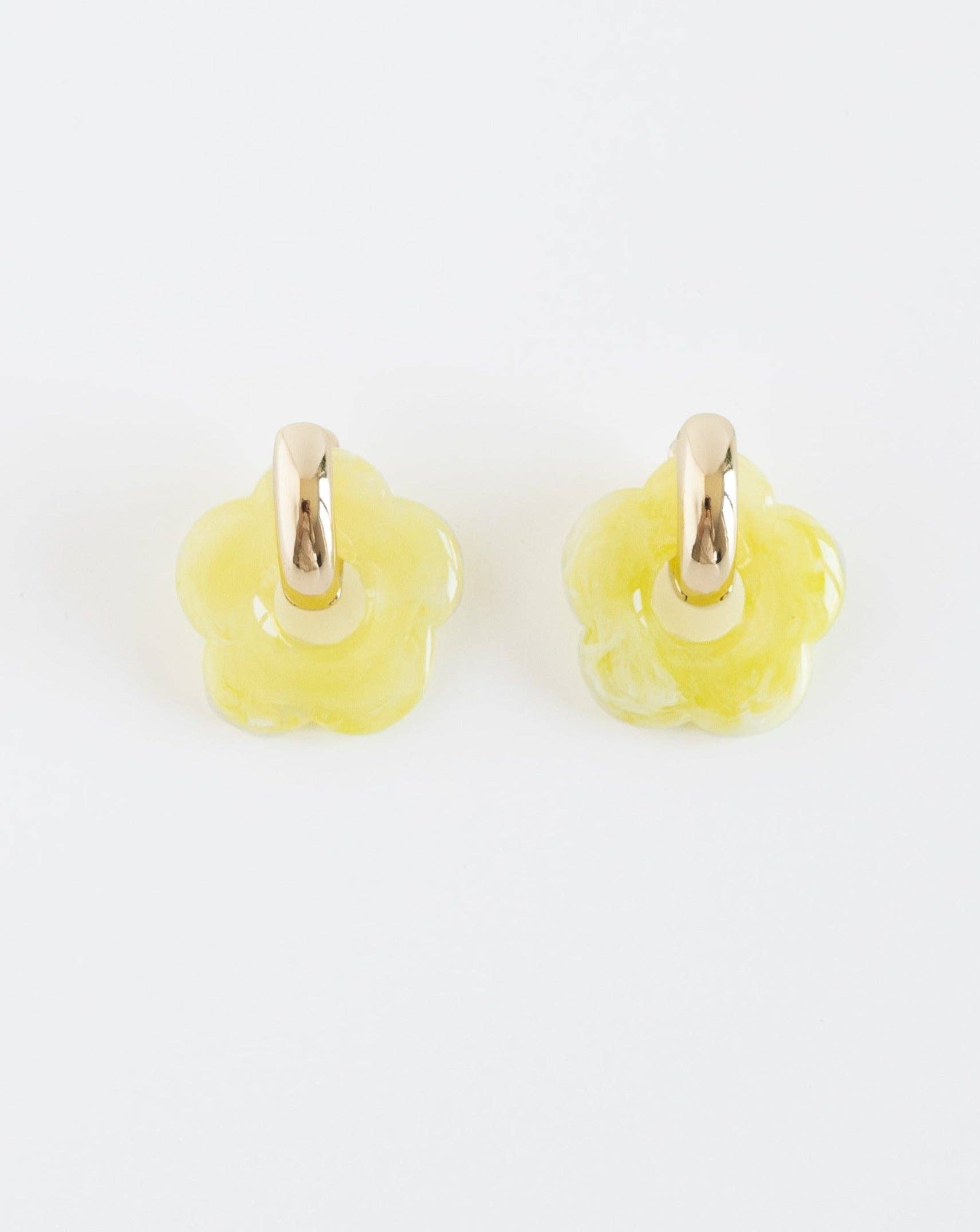 LYHO - Wholesale Huggie Earrings - Glassy Daisy Earrings | Handmade clay jewelry | LYHO4