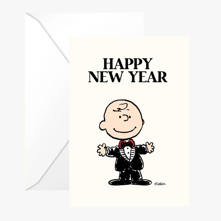 Dubbele kaart Snoopy "Gelukkig Nieuwjaar" + ivoorkleurige envelop voor wholesale door Titlee