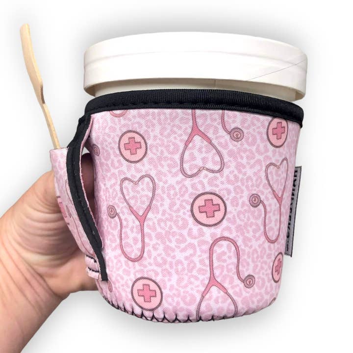 Nurse Leopard Pint Size Ice Cream Handler™ for wholesale by Drink Handlers