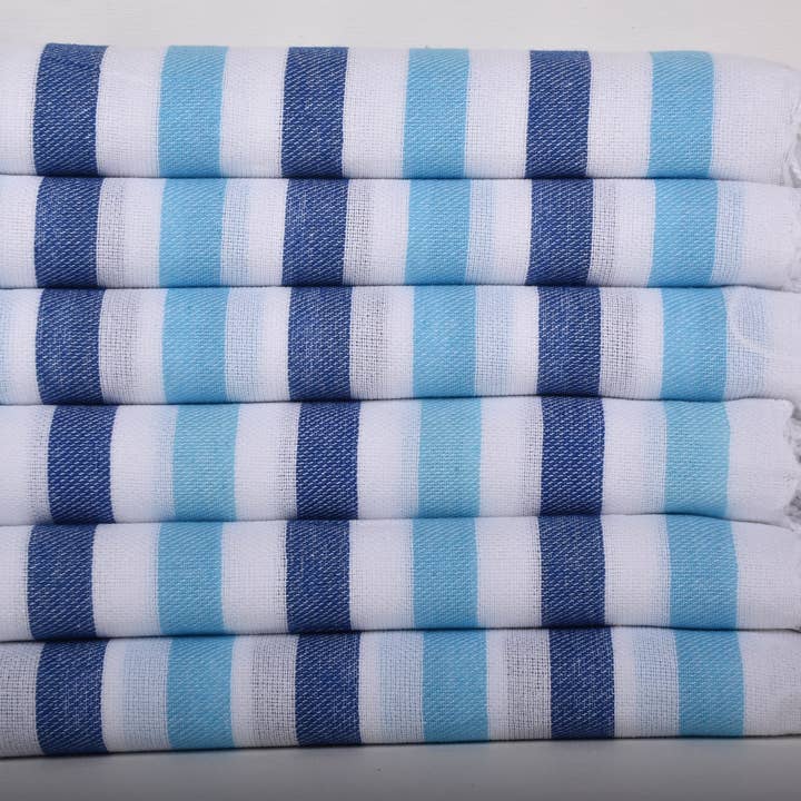 Organic Turkish Towels - Wholesale Bath towel - Custom Turkish Towel, Elegant Sax Blue-Light Blue Towel2