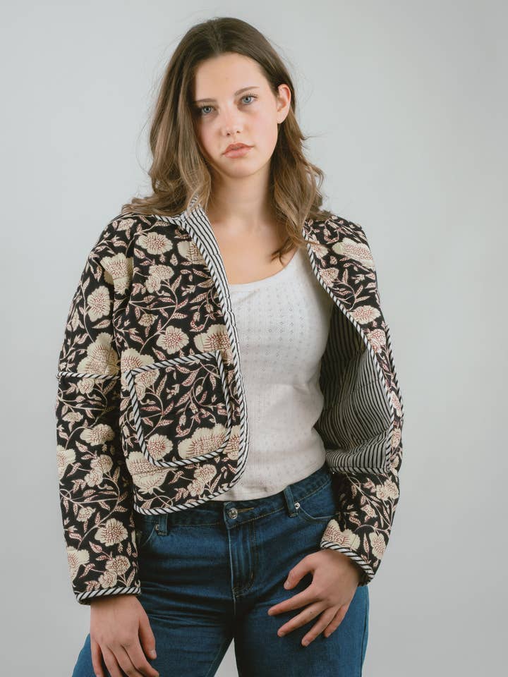Moonflower Quilted Jacket for wholesale by The Adorn Co.