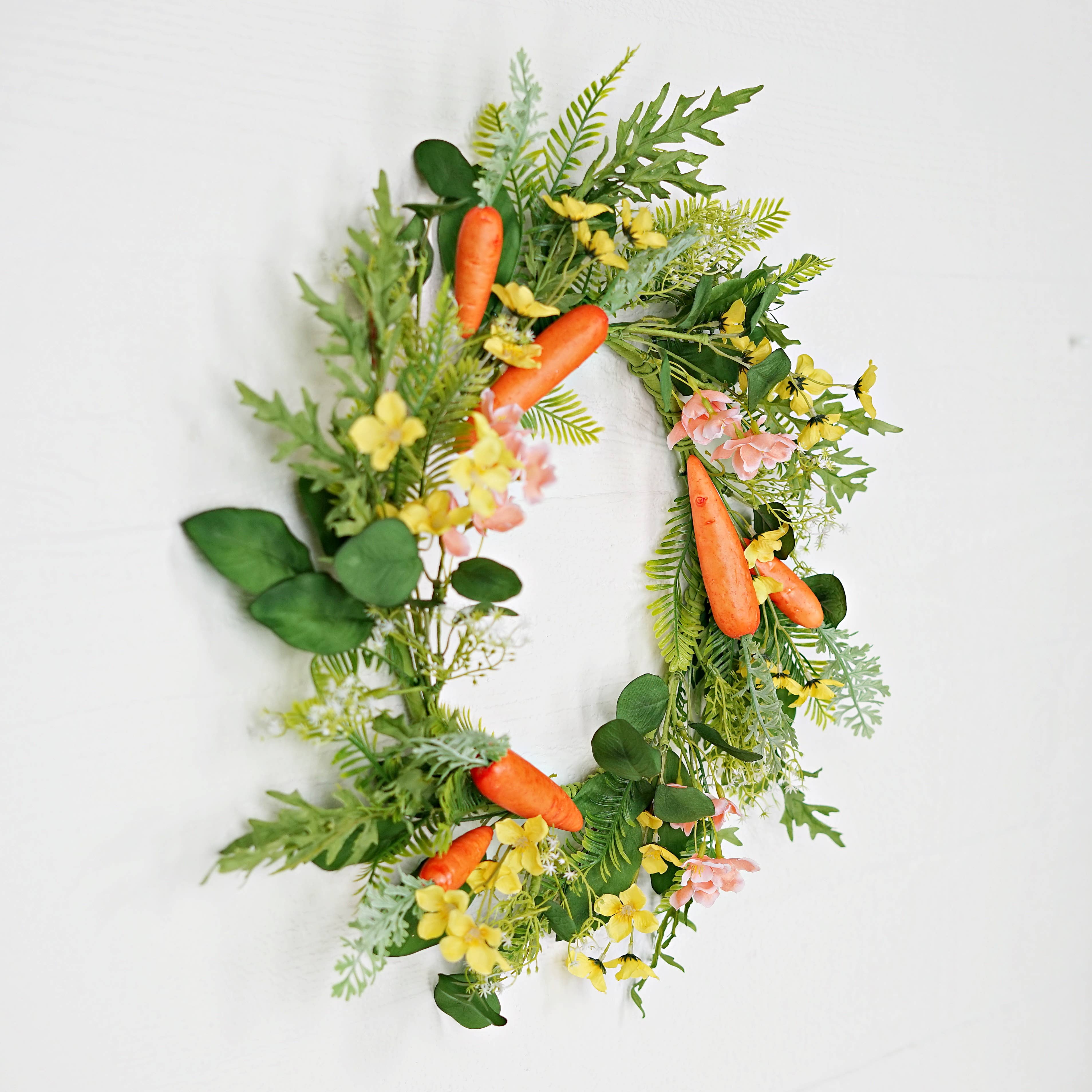 Impressive Enterprises, Inc. - Wholesale Wreath - 35290- 20in Wreath-Spring Carrot Garden2