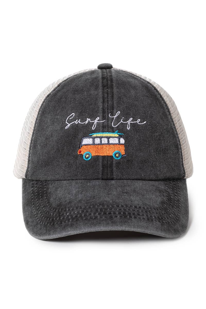 David And Young - Wholesale Trucker Hat - Unisex - Surf Life With Van Embroidery Mesh Hat.2