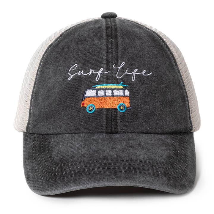 David And Young - Wholesale Trucker Hat - Unisex - Surf Life With Van Embroidery Mesh Hat.2