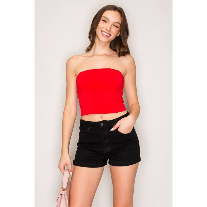 Tube Top with Corset Seaming Detail for wholesale by Popular 21