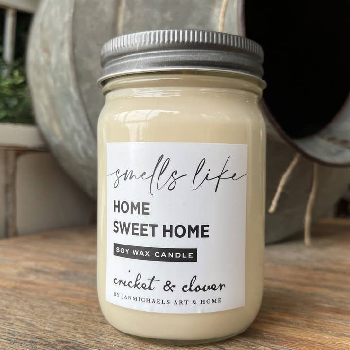 Vela Home Sweet Home Soy Mason Jar para venta al por mayor de JanMichaels Art & Home