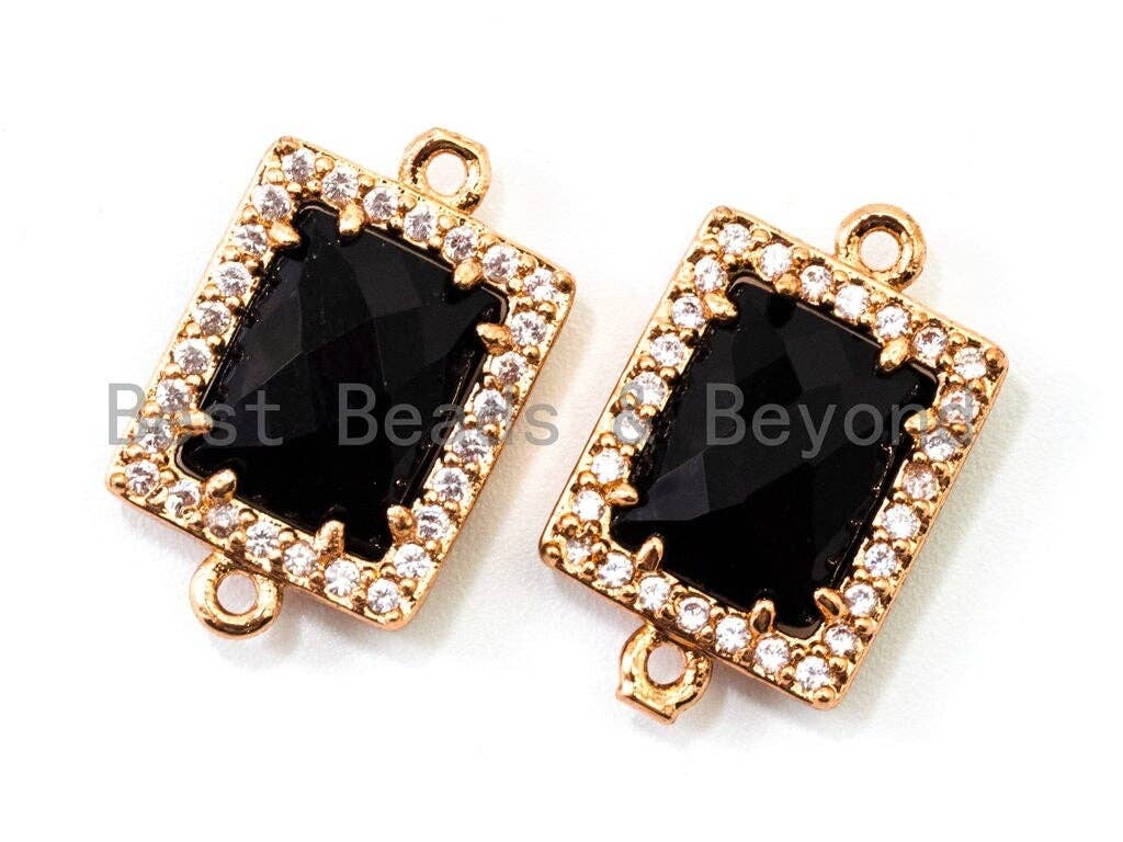 BestBeads&Beyond – wholesale Individual charm/pendant – Rectangle Connector with Faceted Crystal Beads, sku#A822