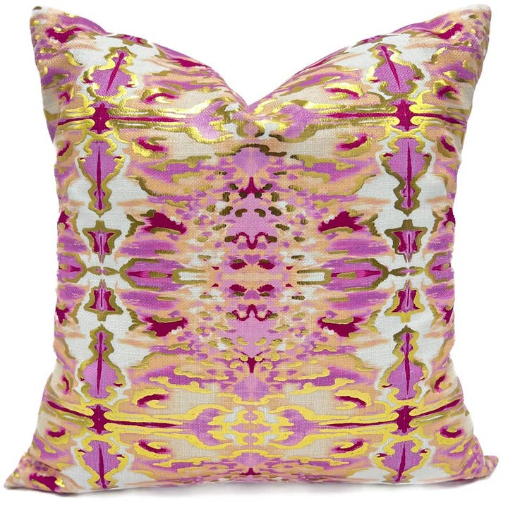 Almofada Kaleidoscópio Folha de Ouro Erin por atacado de Rachel Brooks Design, LLC