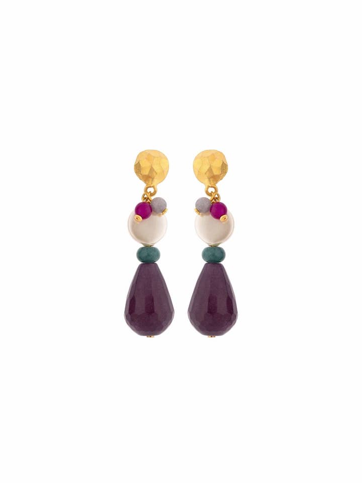 Violet Stones Earrings for wholesale by Sofia Godinho