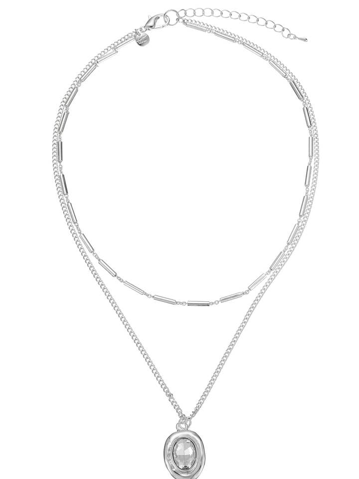 Leslii Kurze HalsketteLayering Oval Silber für den Großhandel von Leslii