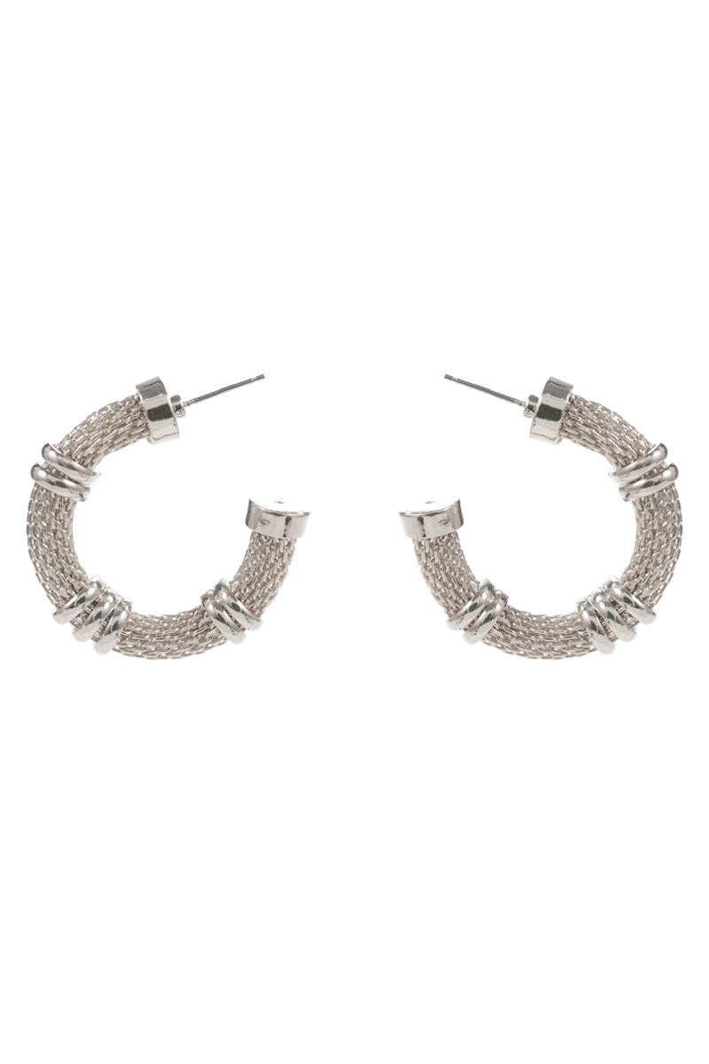 Designature New York - Wholesale Hoop Earrings - Bamboo Shaped Basic Metal Hoop Earrings - Lightweight Design2