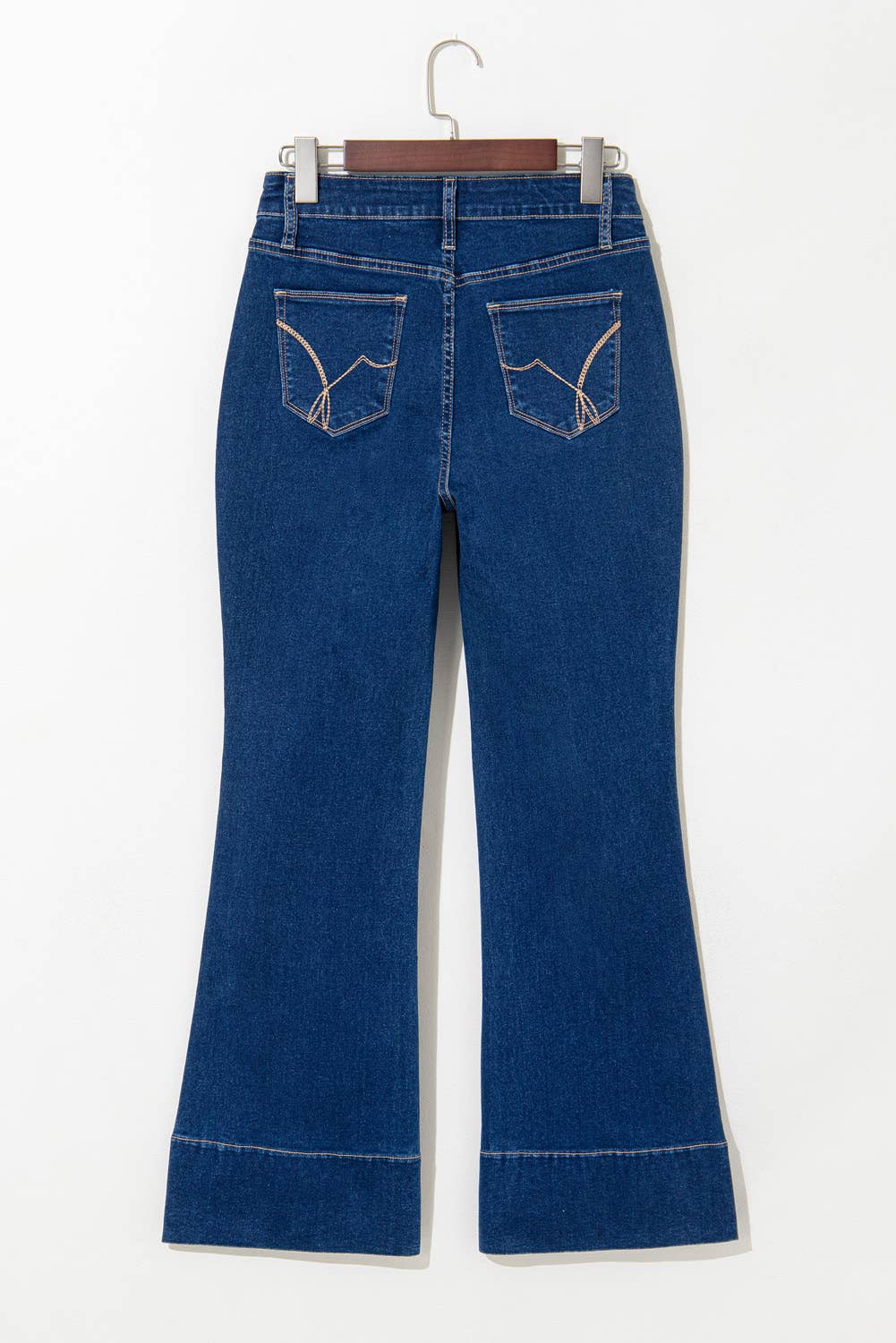 Sail Blue Western Center Seam Deep Wash Straight Jeans for wholesale on Faire4