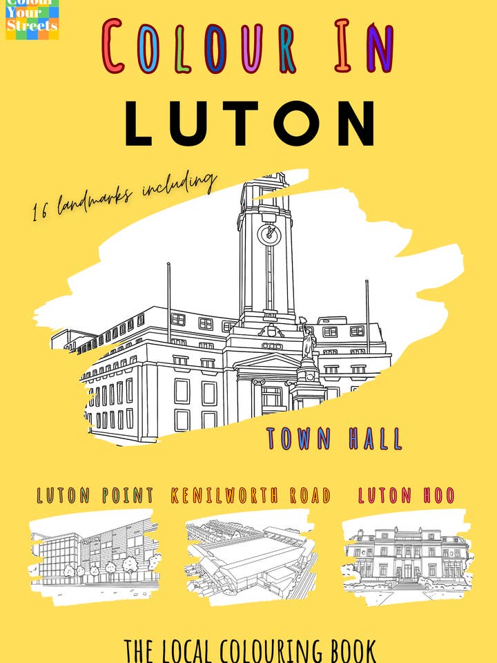 Luton Colouring Book (A4) for wholesale by Colour Your Streets