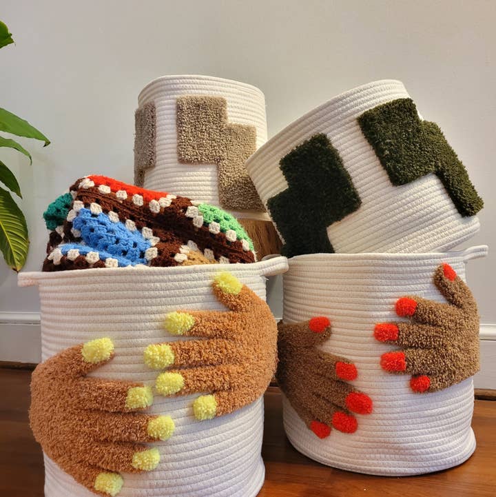 13" Tufted Basket - Hug for wholesale by Good to Know You