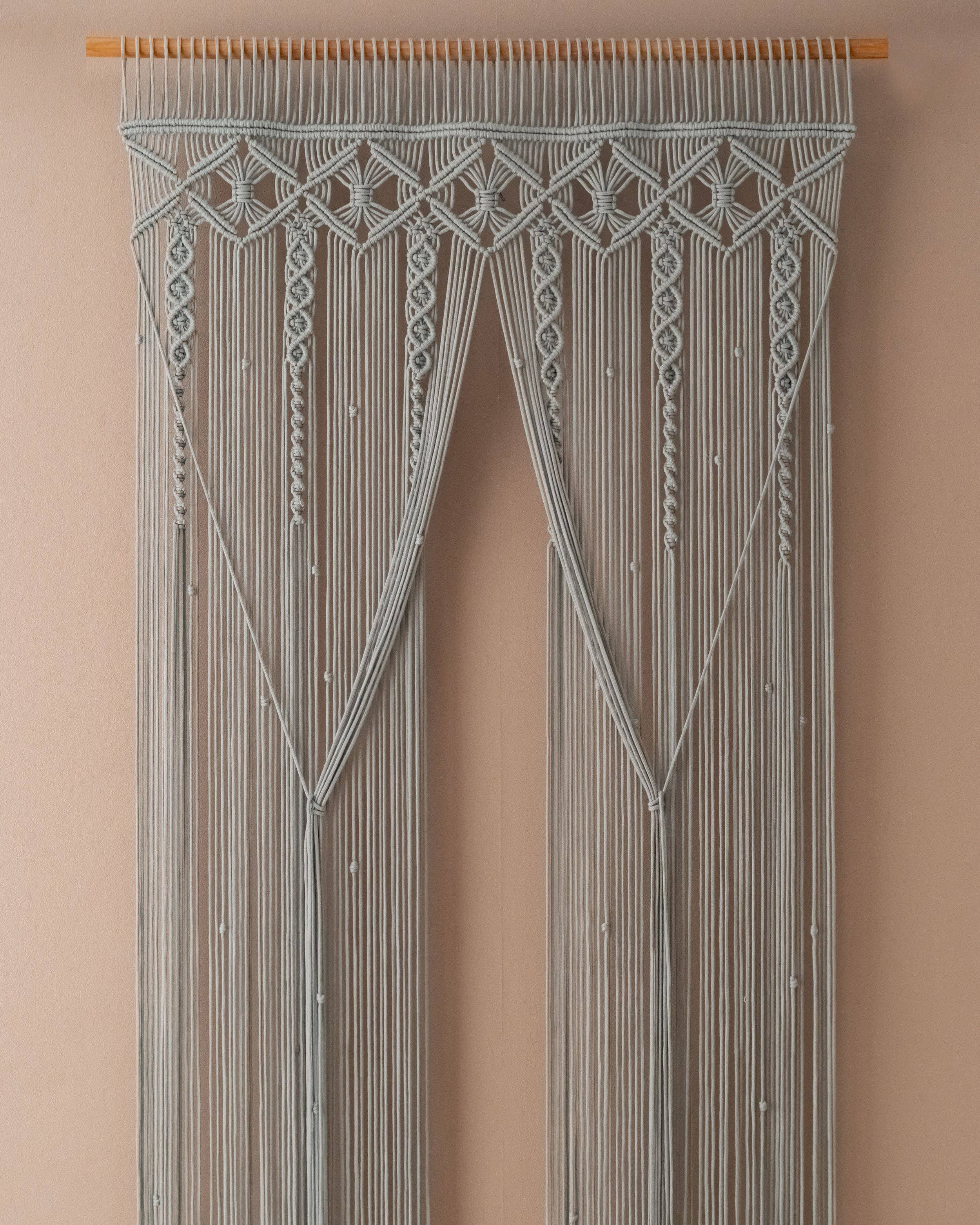 HeartCrafted - Vente Rideaux - Rideau macramé Boho pour porte et fenêtre C0616