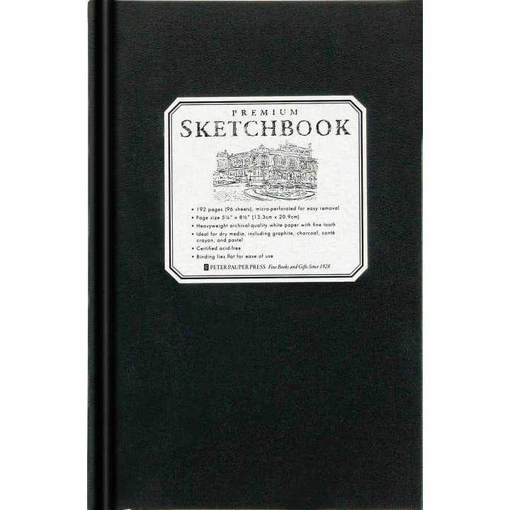Peter Pauper Press - Wholesale Sketchbook/Sketchpad - Small Black Premium Sketchbook