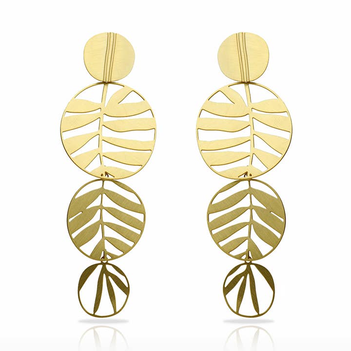 Tropisk Lång Bad Guld Örhänge för wholesale av RAS