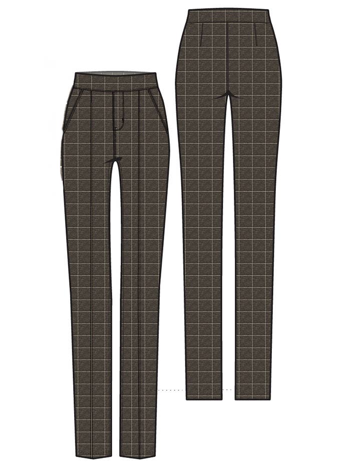 Pull On Windowpane Trouser for wholesale by Hue Canada