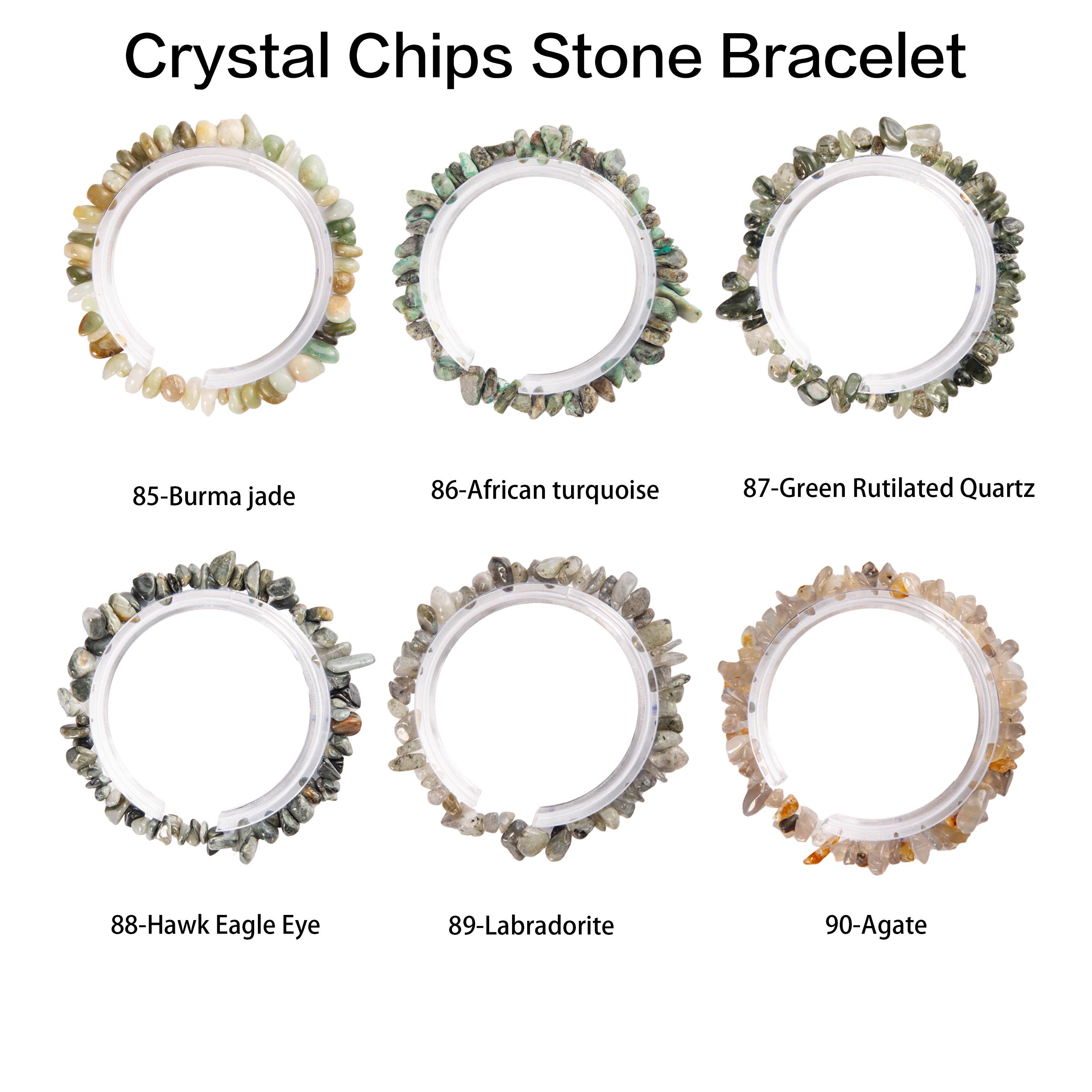 YYDIYcrystal - Wholesale Beaded Bracelet - 4PCs Crystal Bracelets for Couples, Women's chips Bracelet 21