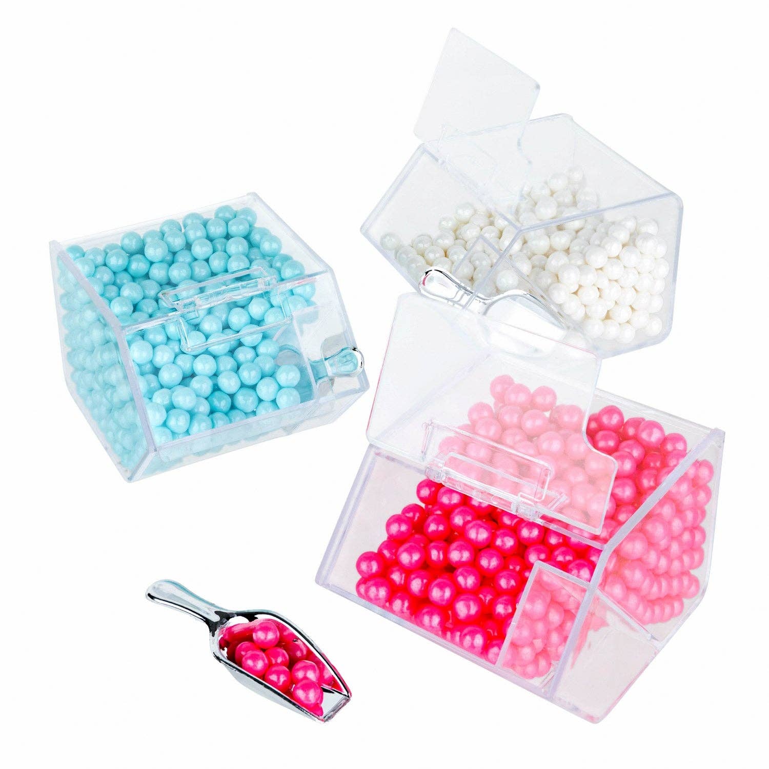 Hammont - Wholesale Party Favor - Candy Box Shaped Acrylic Candy Boxes 6 Pack 3.44"X2.69"X2.2"1
