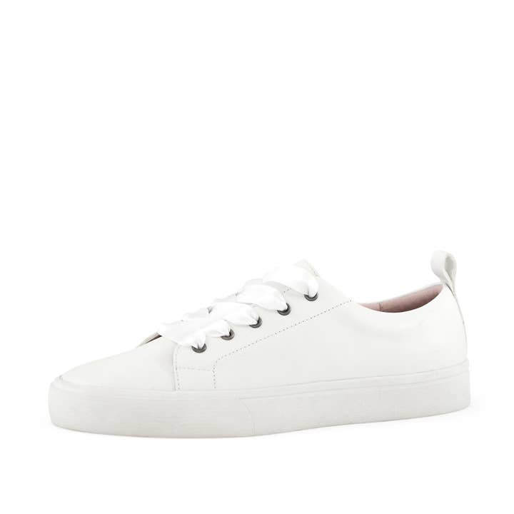 Vancouver Women's Wide Satin Lace Sneaker White for wholesale by Nest Shoe