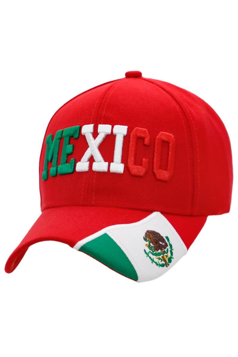 Cap Zone - Wholesale Baseball Cap - Unisex - Mexico Logo Flag Embroidered Acrylic Baseball Cap3