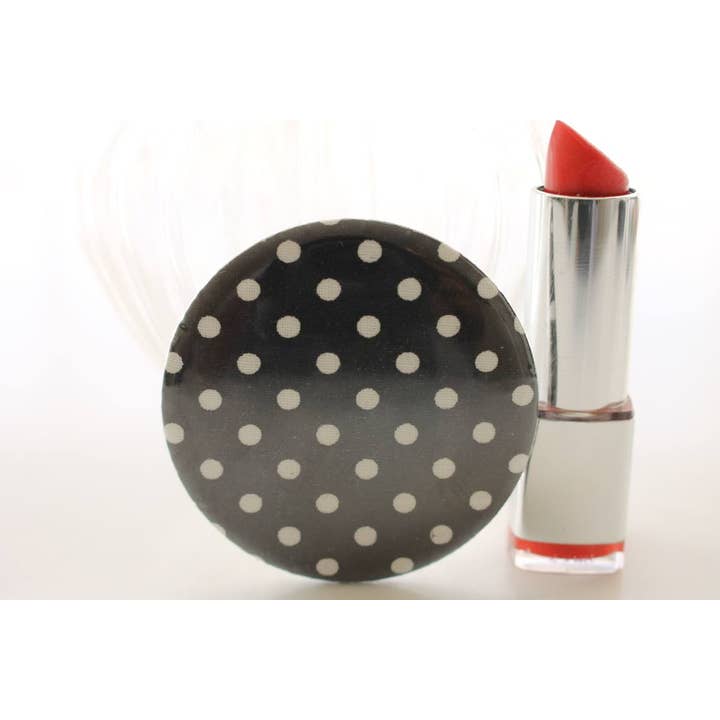 Bella white polka dot pocket mirror for wholesale by Sabrina Trefle