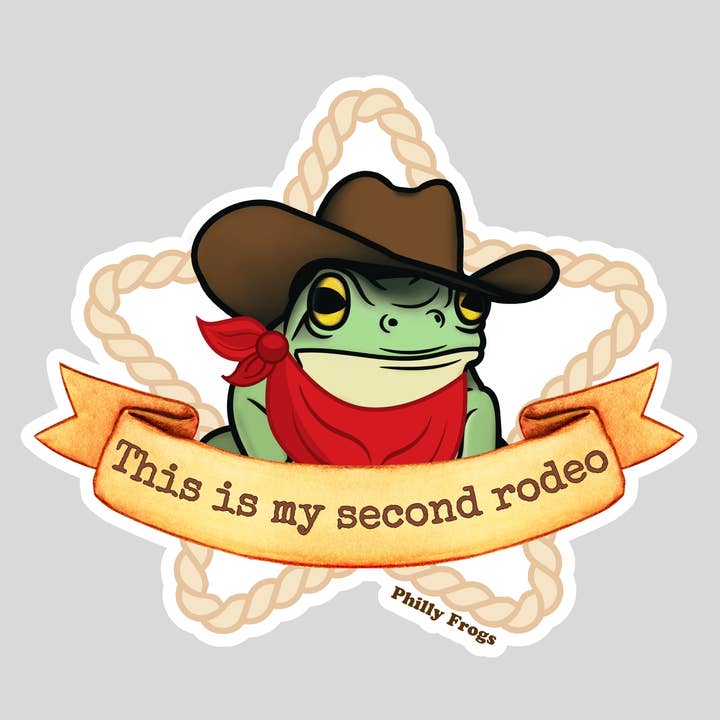 Dit is mijn tweede rodeo-vinylsticker voor wholesale door Philly Frogs