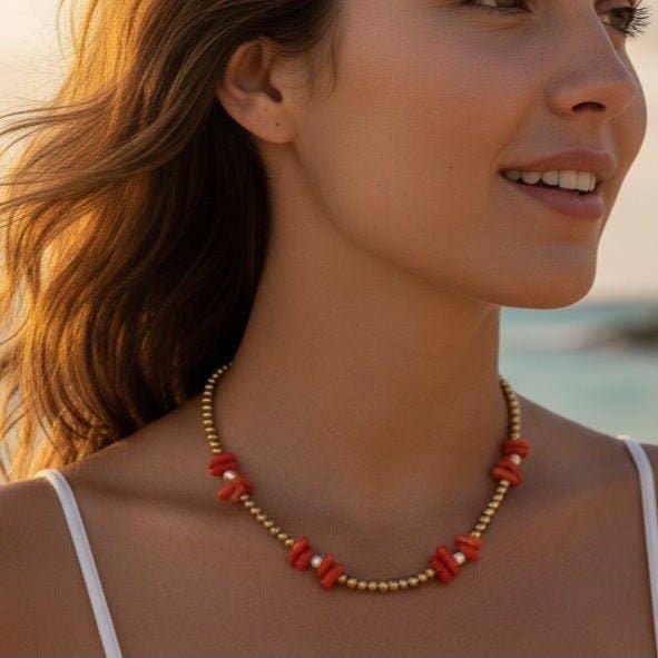 OE! - Wholesale Beaded Bracelet - BAMBOO CORAL - collana in bambù marino2