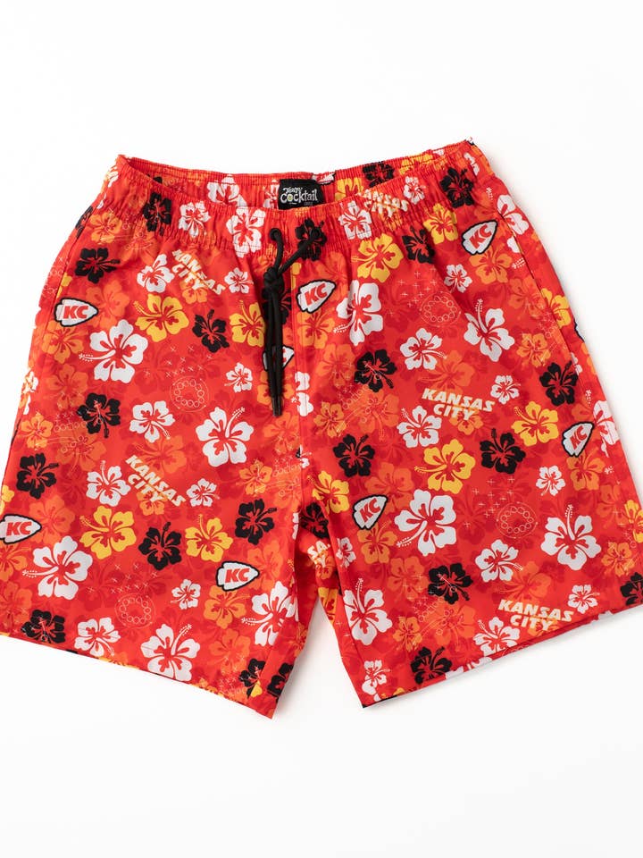 Team Cocktail - Wholesale Swim Shorts - Men's - Tropical Kansas City Hybrid Swim Shorts1
