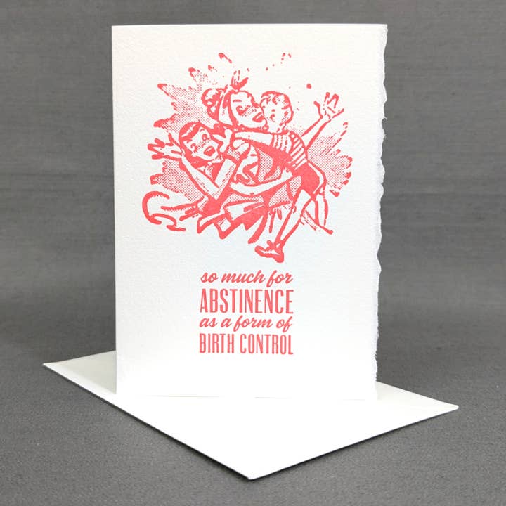 Rx Letterpress - Vendita all'ingrosso Biglietti di auguri per la Festa della Mamma - Questo per quanto riguarda l'astinenza! | Divertente festa della mamma | Diritti delle donne