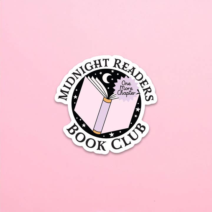 Midnight Readers Book Club Water Resistant Sticker for wholesale by The Sunday Disco