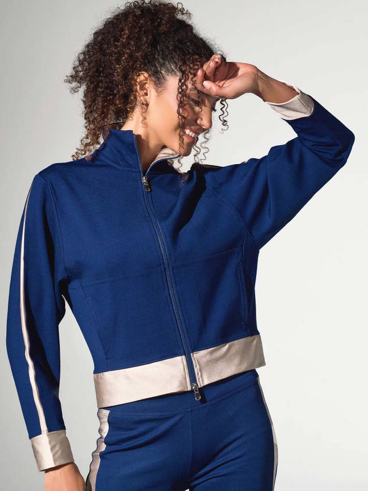 Dames Dolman Mouw Sofia Gebreid Jack - Inkt/Zilver Zand voor wholesale door Inphorm