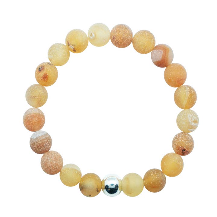 Orange Agate Gemstone Bracelet - The Matte Collection for wholesale by Uunika Style