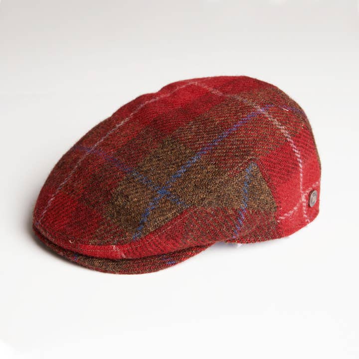 JUSTIN - Harris Tweed Flat Cap Made in Italy - Lava for wholesale by Dasmarca Hats