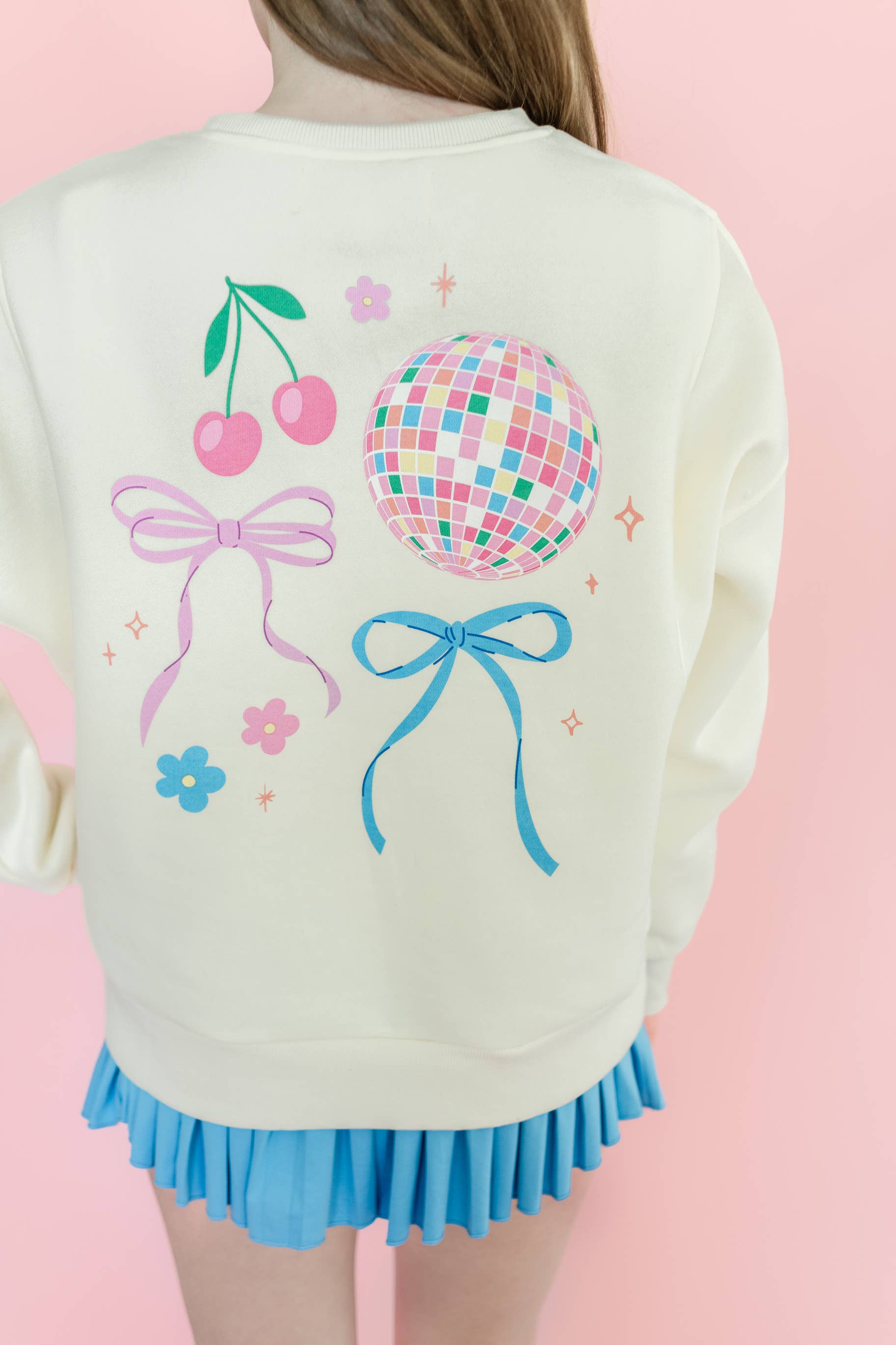 Rock Paper Scissors – Sweatshirt - Mulher por atacado – Camisola com Gola Redonda "Disco Ball & Bows" - Pré-adolescentes, Adolescentes, Adultos0