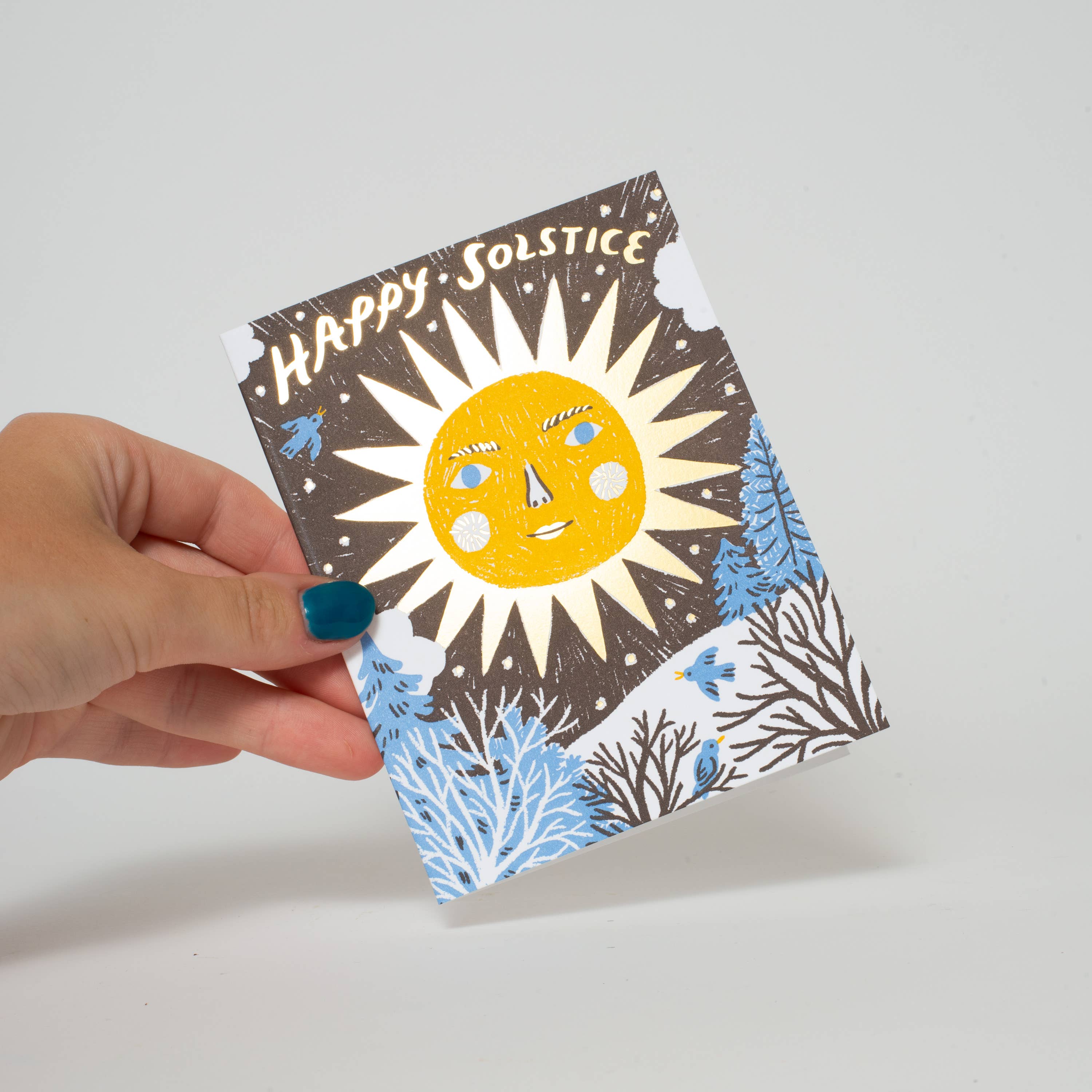 Egg Press Manufacturing - Wholesale Season's Greetings Card - Solstice Sun Letterpress Greeting Card by Phoebe Wahl1
