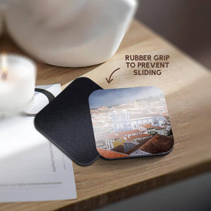 3dRose - Wholesale Coasters - 3dRose, Portugal, Azores, Terceira Island, Angra do Heroismo. Elevated view. , Coaster10