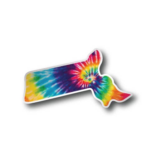 Massachusetts Tie Dye Sticker Vinyl Decal for wholesale by CJ's Sticker Shop