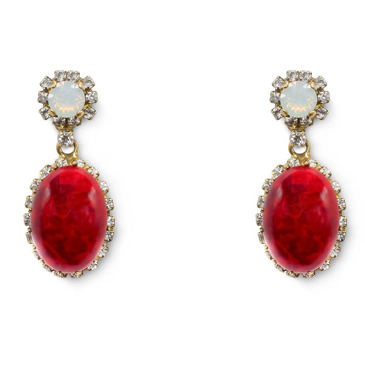 OORBEL | De Hannah | Rood | Goud voor wholesale door BaroQco